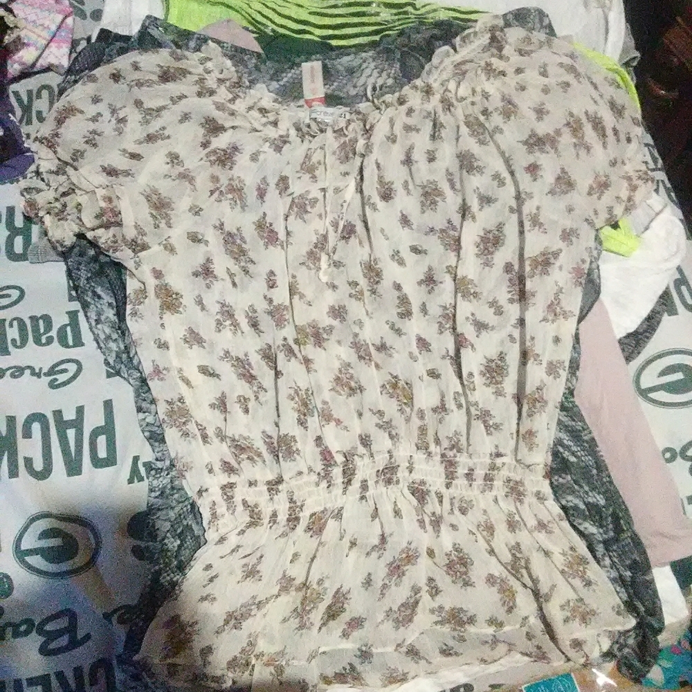 Womans top with flowers
